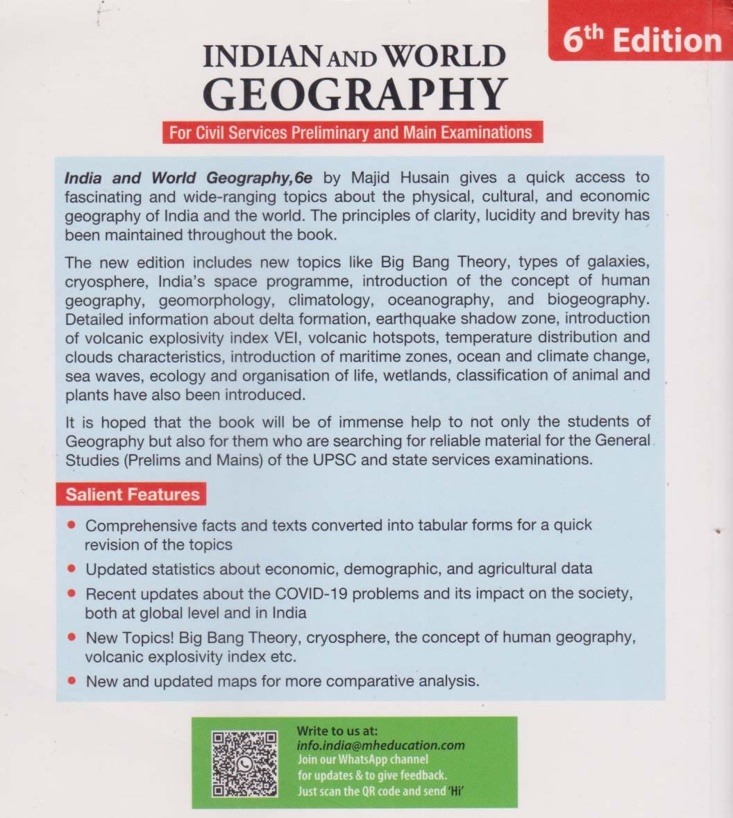 McGraw Hill India and World Geography 6th Edition By Majid Husain Complete Geography Guide for UPSC & State PSC Exams