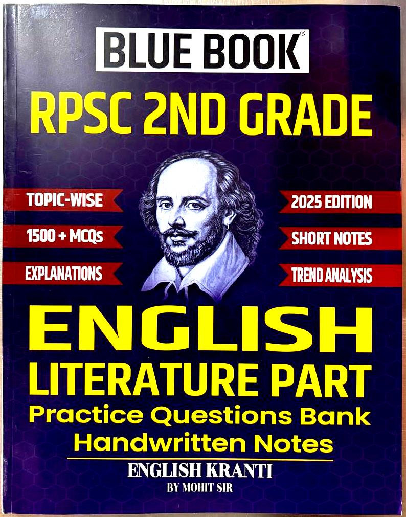 Shiksha Kranti Blue Book RPSC 2nd Grade English Literature By Mohit Sir