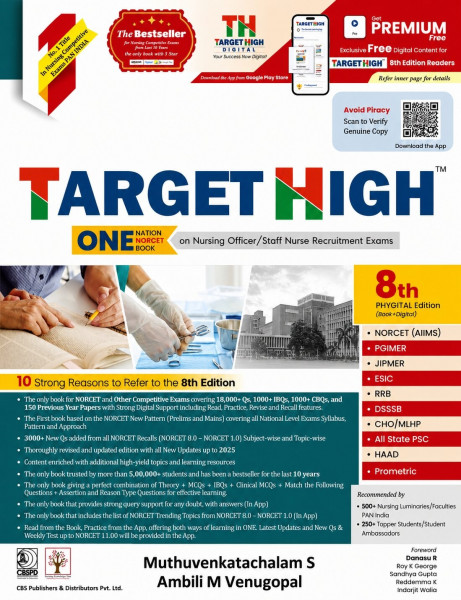 Image of CBS Target High 8th Phygital Edition (Book+Digital) One Nation One Book On Nursing Officer Staff Nurse Recruitment Exams English Medium New Edition 2026