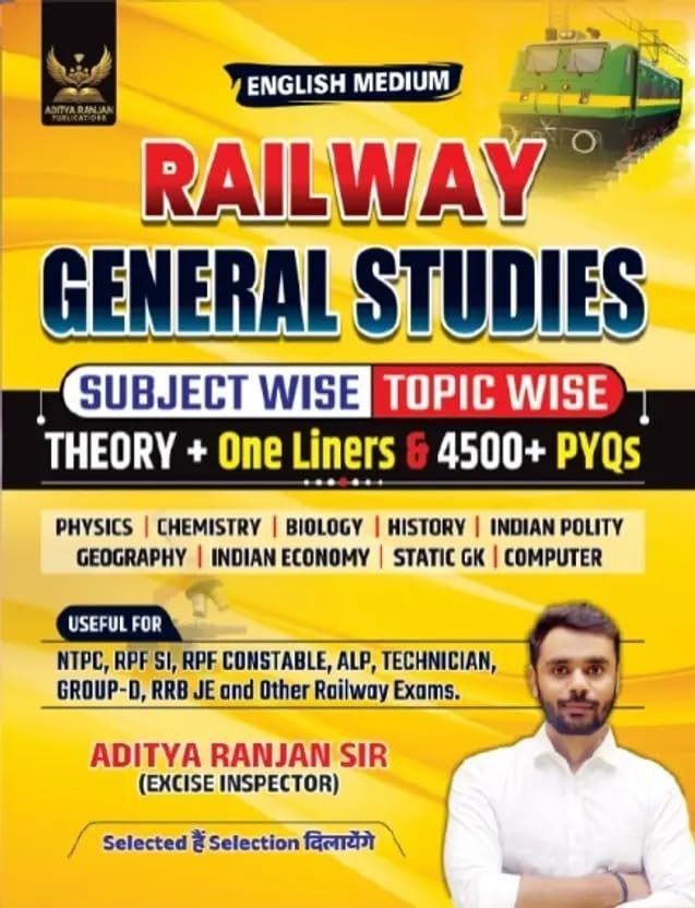 Aditya Ranjan Railway General Studies 4500+ Subject Wise And Topic Wise Previous Year Questions English Medium New Edition 2026