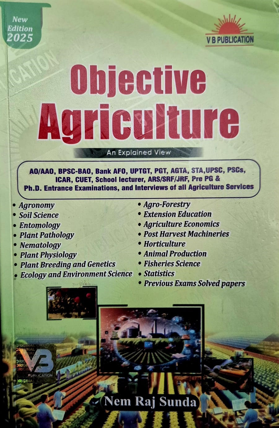 V B Publication Objective Agriculture English Medium New Edition 2025 By Nemraj Sunda