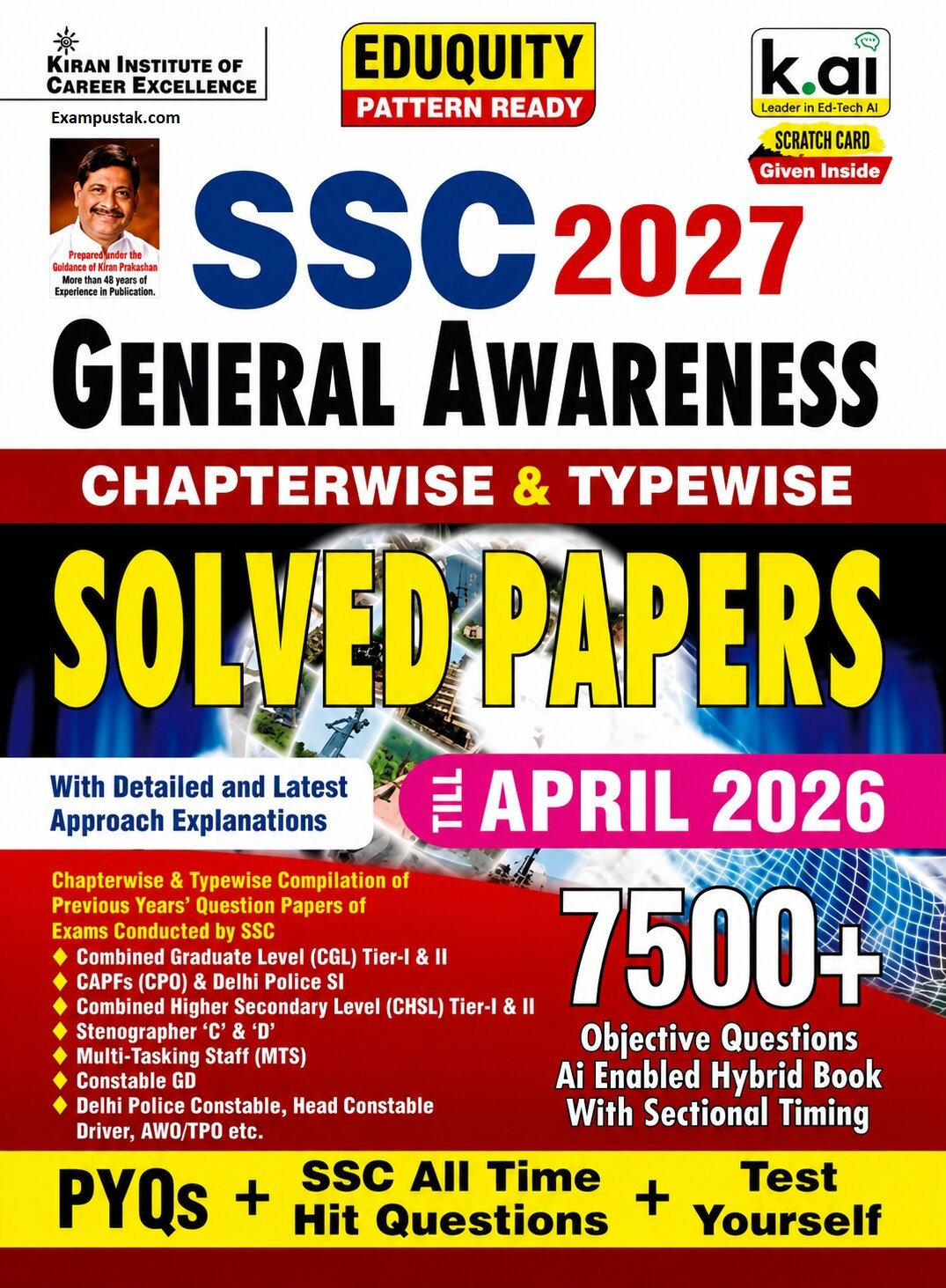 Kiran SSC 2027 General Awareness Chapterwise And Typewise Solved Papers 7500+ Objective Questions Until April 2026 Eduquity Pattern Based English Medium New Edition 2026-27