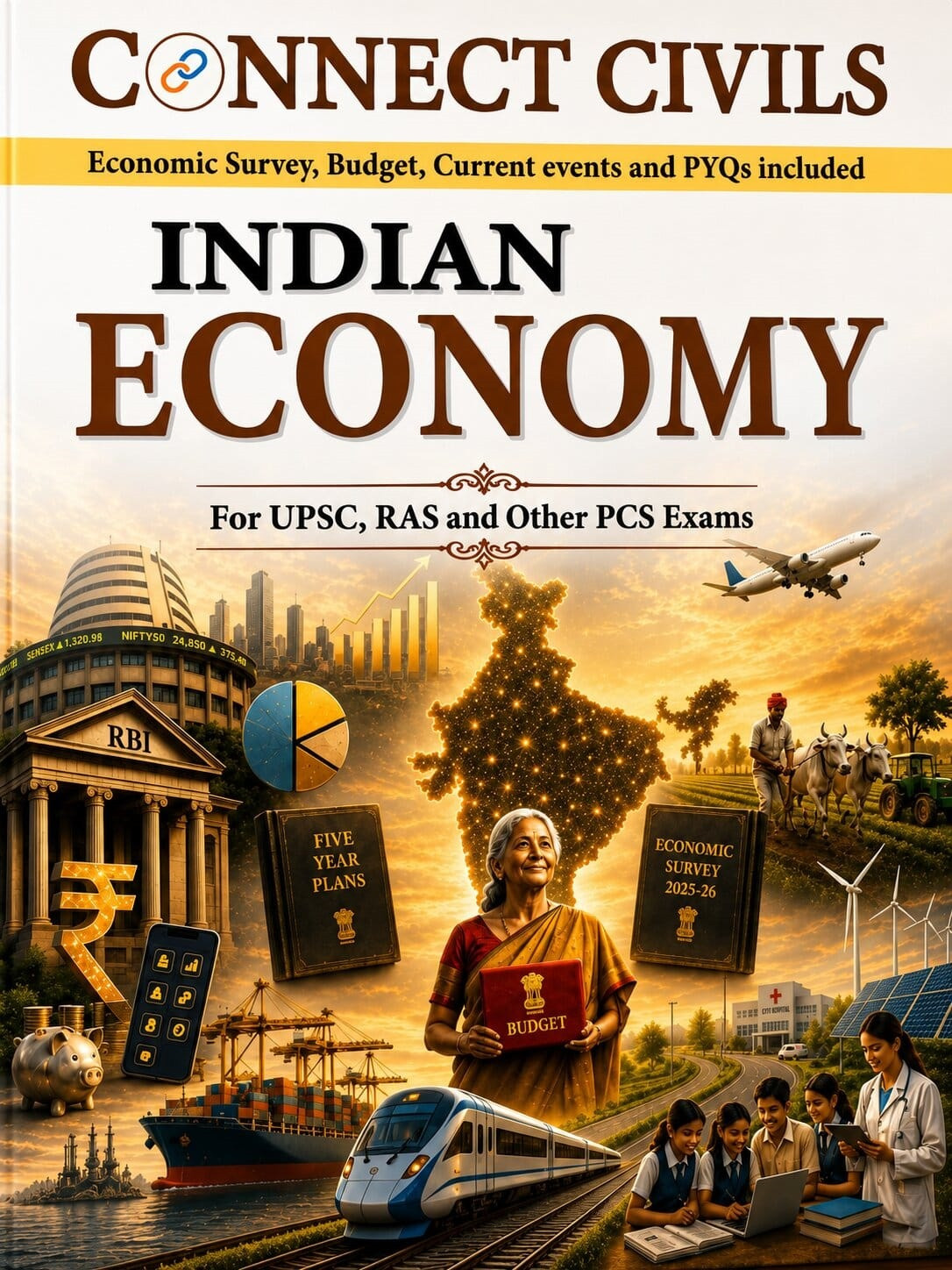 Connect Civils Indian Economy English Medium New Edition July 2026 For RAS, UPSC