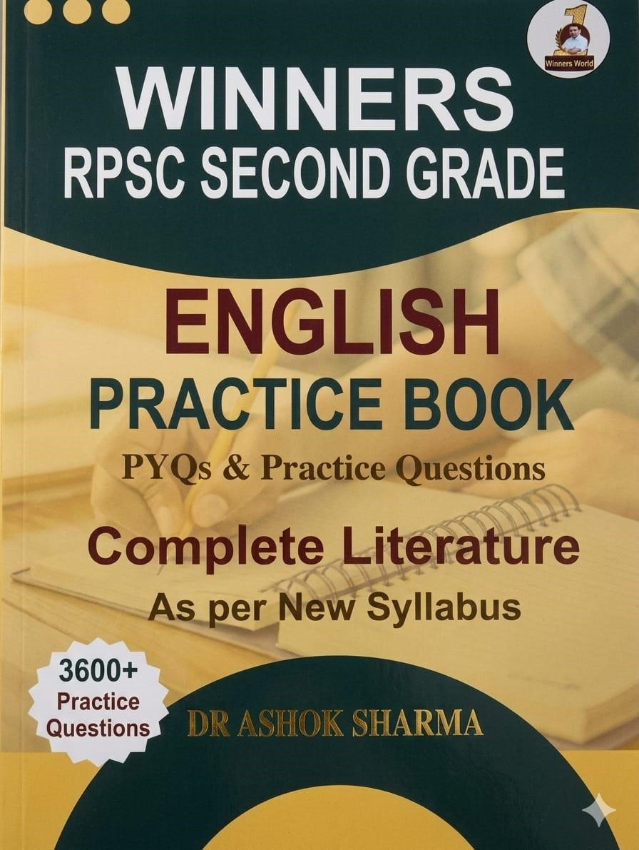 Winners RPSC Second Grade English Practice Book PYQs And 3600+ Practice Questions Complete Literature By Dr Ashok Sharma New Edition May 2026