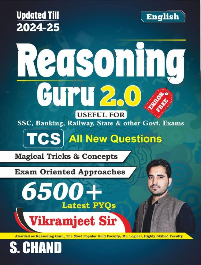 S Chand Reasoning Guru 2.0 English medium 6500+ Latest Previous Year Questions By Vikramjeet Sir