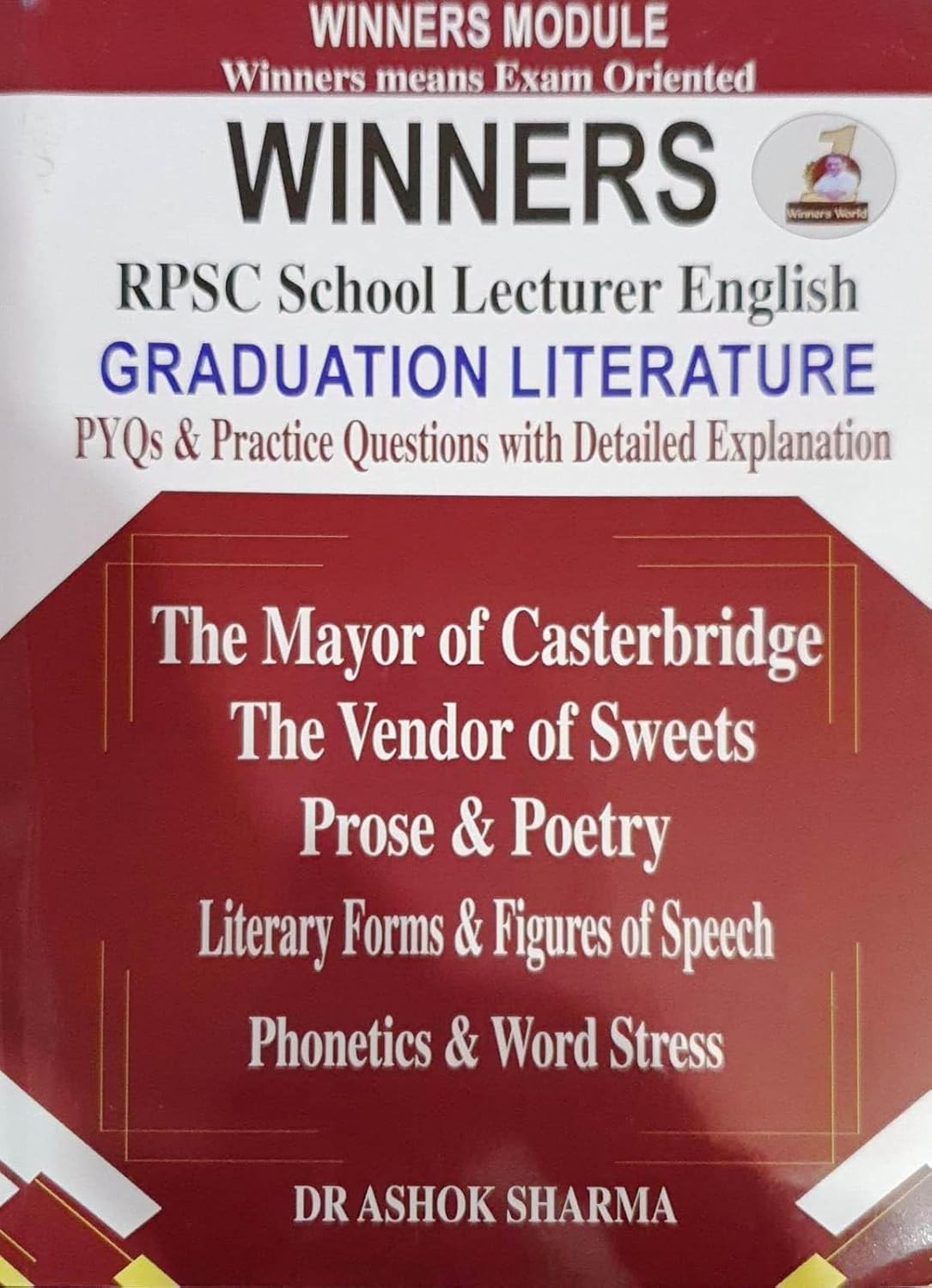 Winners RPSC 1st First Grade School Lecturer English Graduation Literature With detailed Study MCQ New Edition 2025 By Dr Ashok Sharma