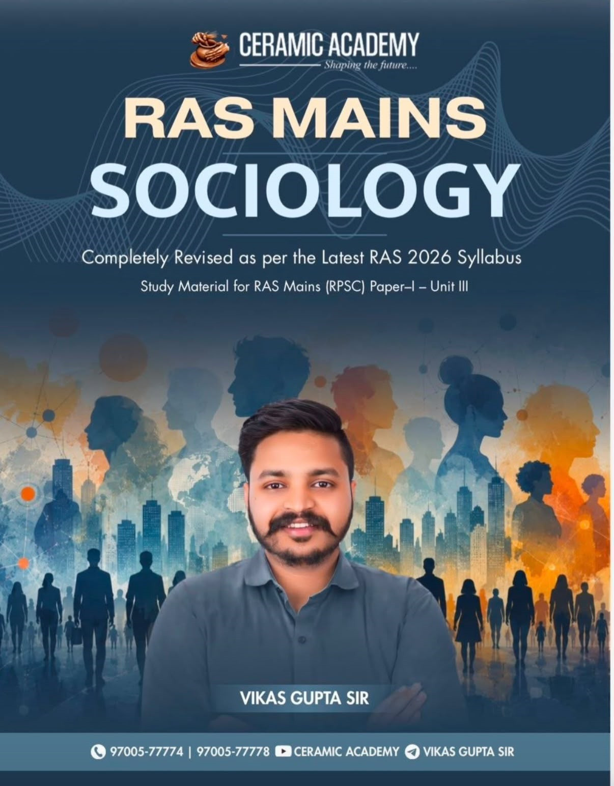Ceramic Academy RAS Mains Sociology English Medium New Edition Aug 2026 By Vikas Gupta Sir