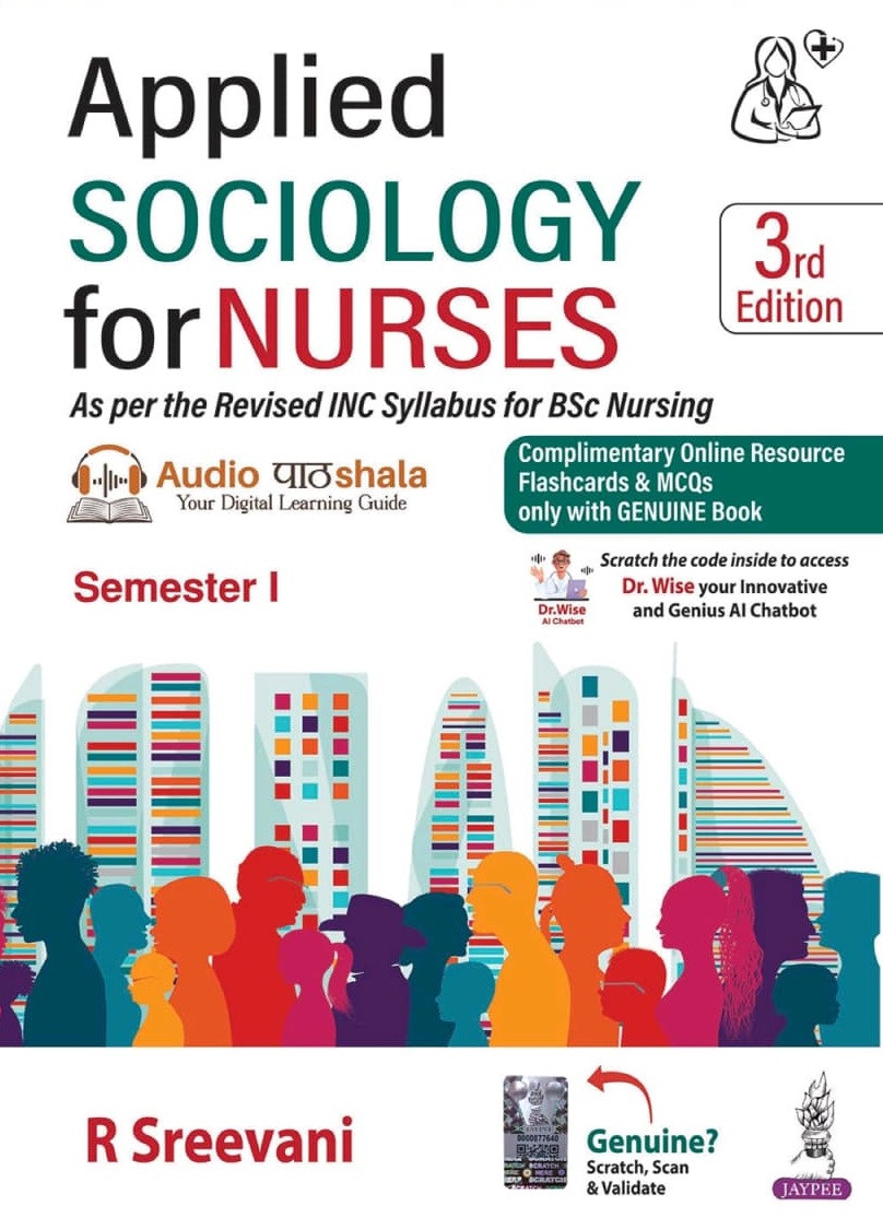 Jaypee BSc Nursing First Semester Applied Sociology for Nurses 3th Edition 2025 By R Sreevani