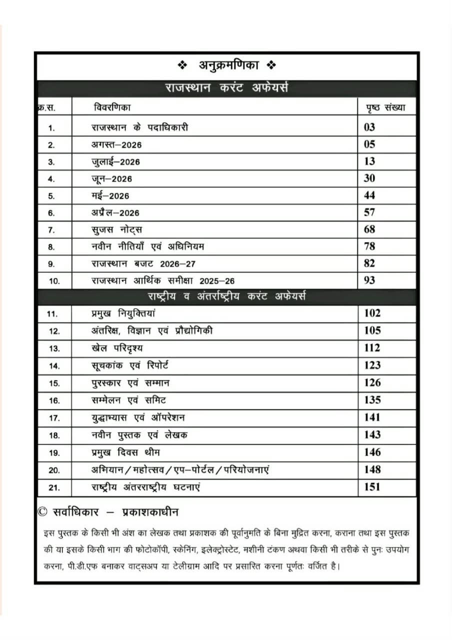 MK Educare Rajasthan Police Sub Inspector Current Affairs 1 April to 15 August 2026 By Kanhaiya Lal Kumawat, Mahesh Kumawat