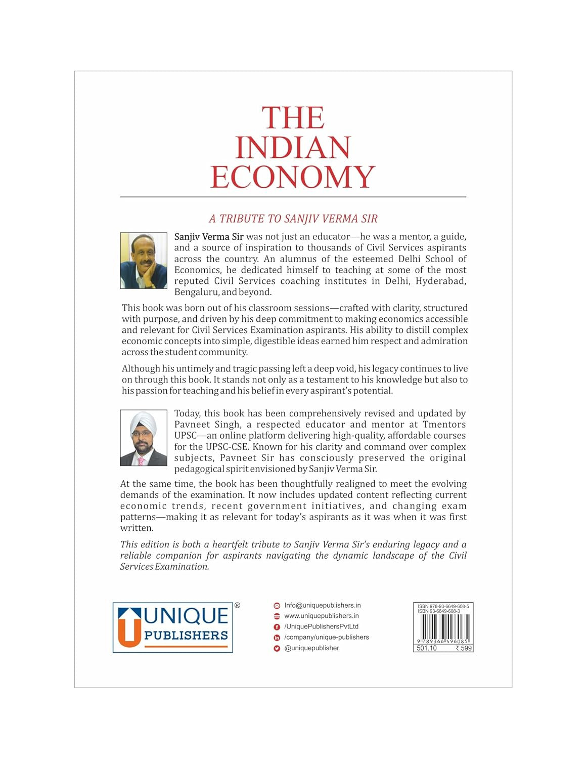 Unique Publishers The Indian Economy 14th Edition 2025 By Sanjiv Verma Useful For UPSC and State Civil Services, University Examinations
