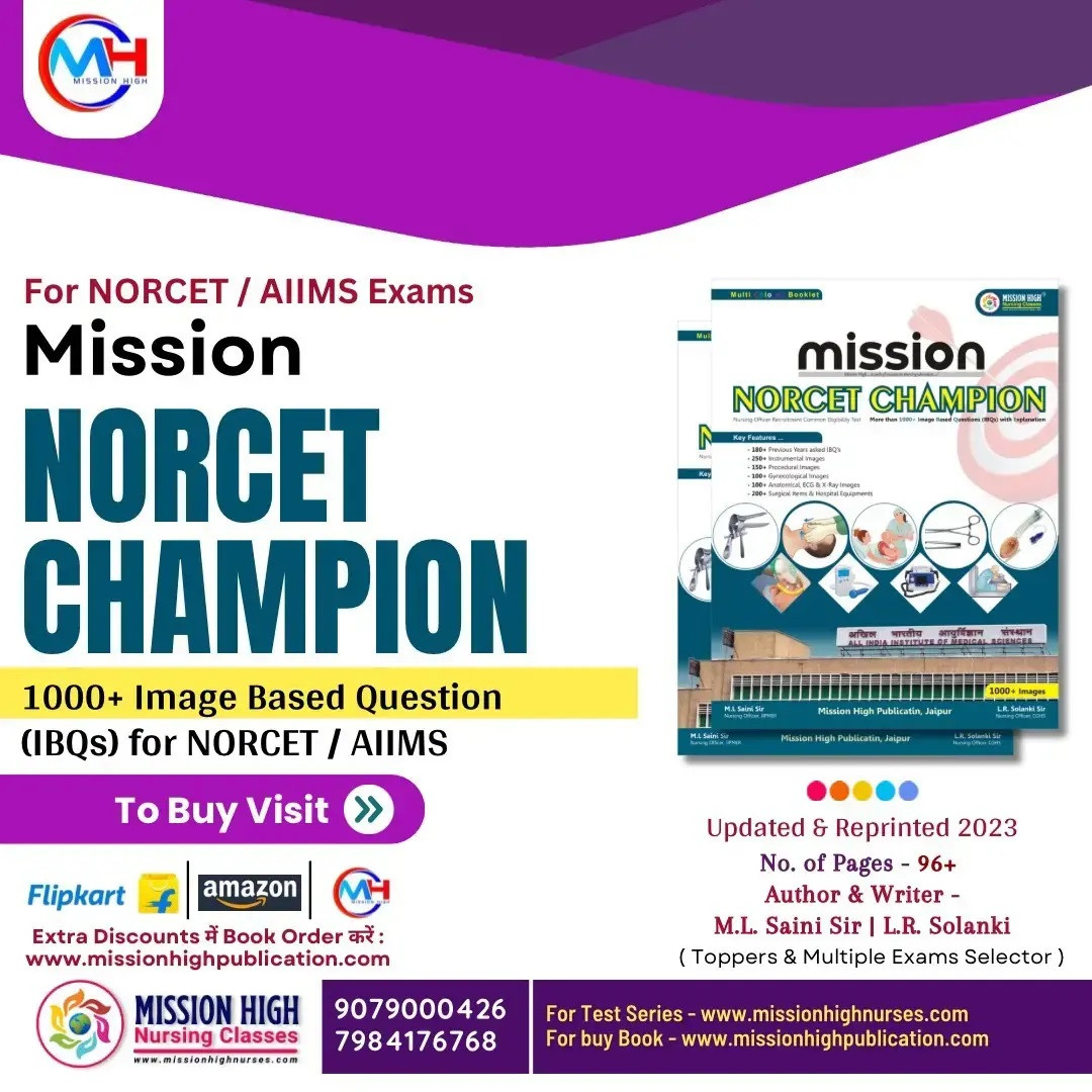 Mission High Publication Mission NORCET Champion Booklet For The Nursing Officer By M L Saini Sir L R Solanki Sir