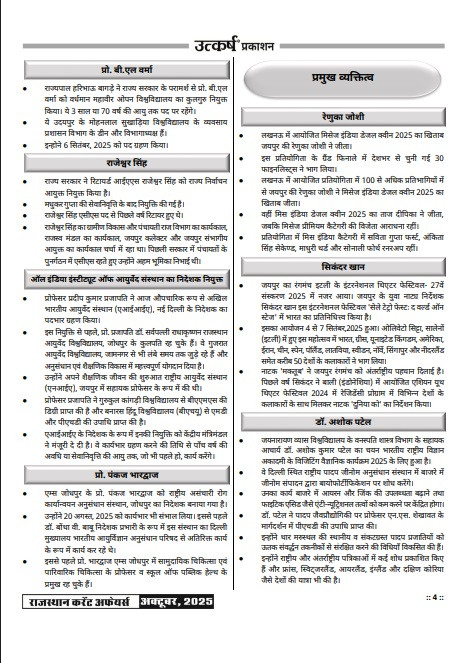 Utkarsh Classes Rajasthan Current Affairs October 2025 By Narendra Chaudhary