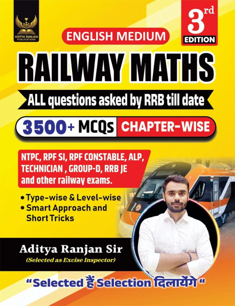 Image of Aditya Ranjan Railway Maths 3500+ MCQs English Medium 3rd Edition 2026