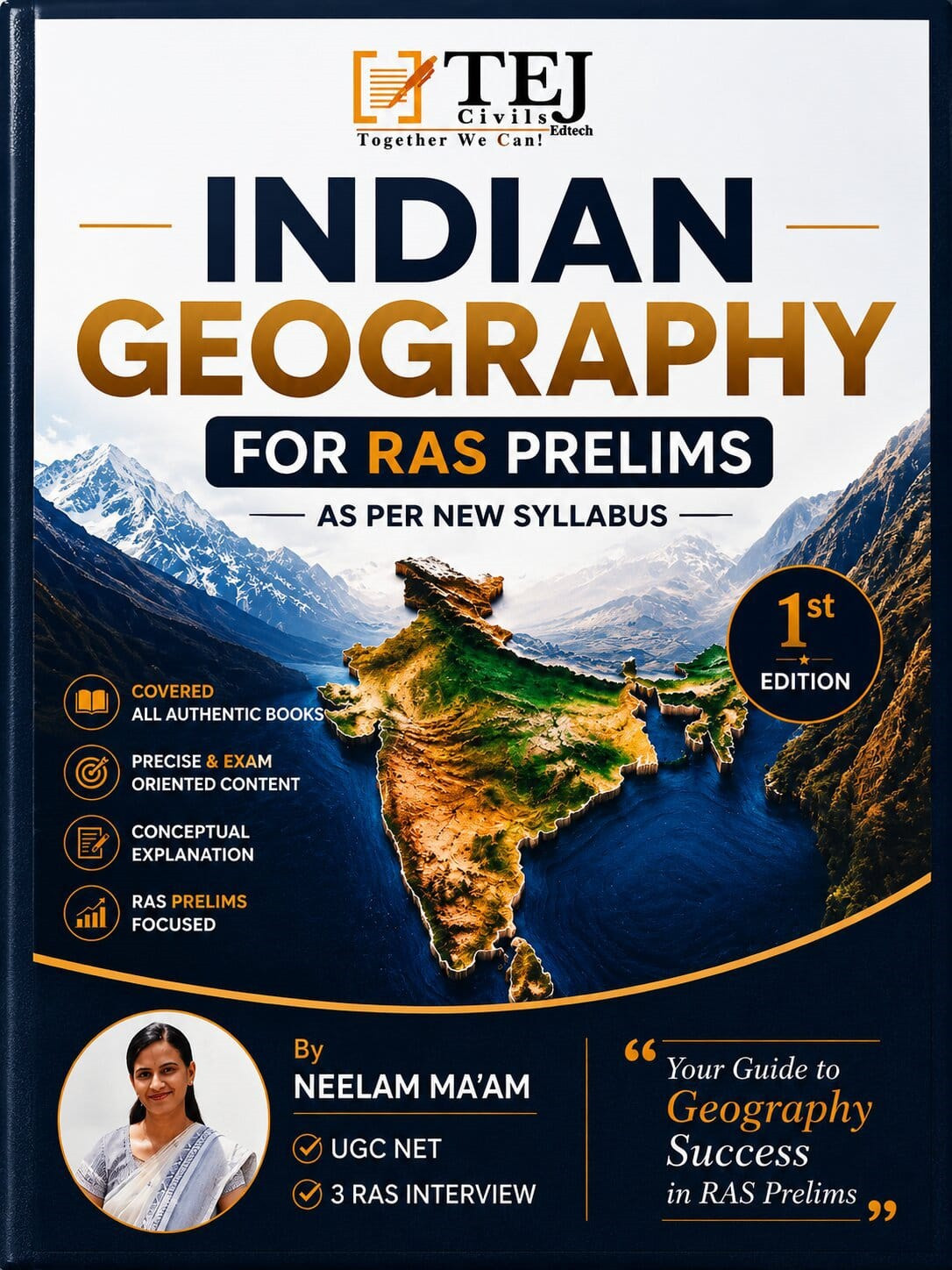 Tej Civils RAS Pre India Geography English Medium New Edition July 2026 By Neelam Chaudhary