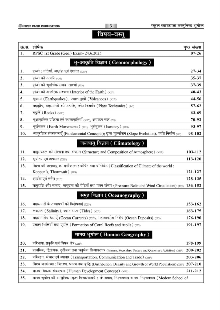 First Rank First Grade Vastunishth Bhugol (Objective Geography) With Explain New Edition March 2026 By Garima Raiwad, B L Raiwad For 1st Grade, IAS, State PCS, NET, SET