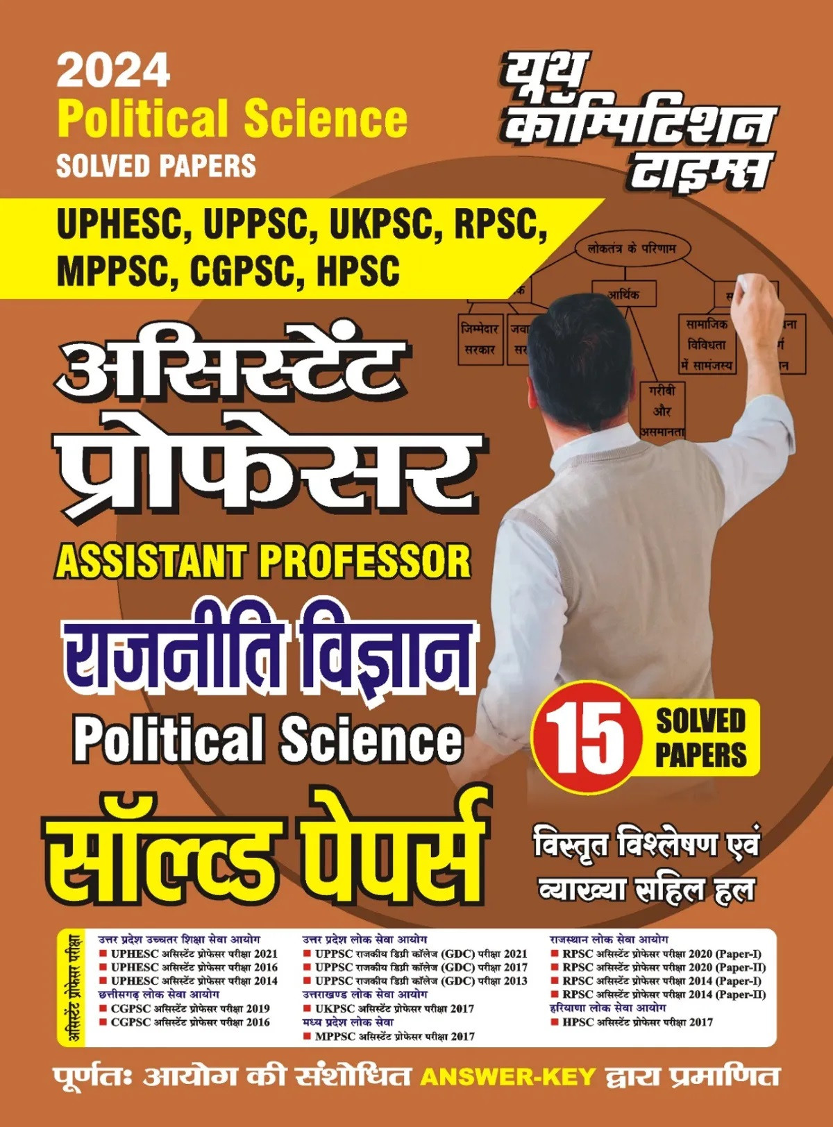 Youth Competition Times (YCT) Assistant Professor Political Science 15 Solved Papers (Hindi Medium) 2025