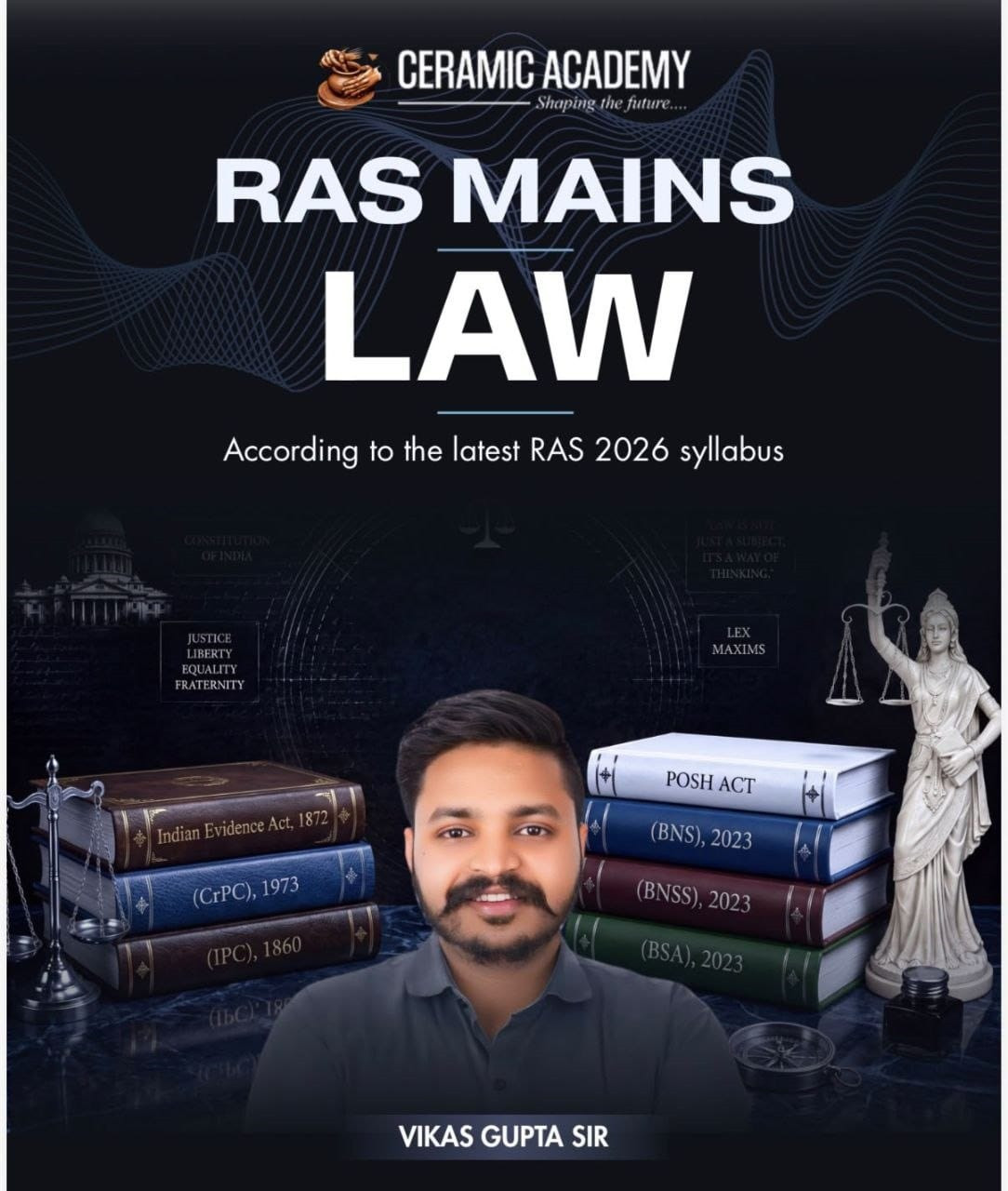 Ceramic Academy RAS Mains Law English Medium New Edition June 2026 By Vikas Gupta Sir