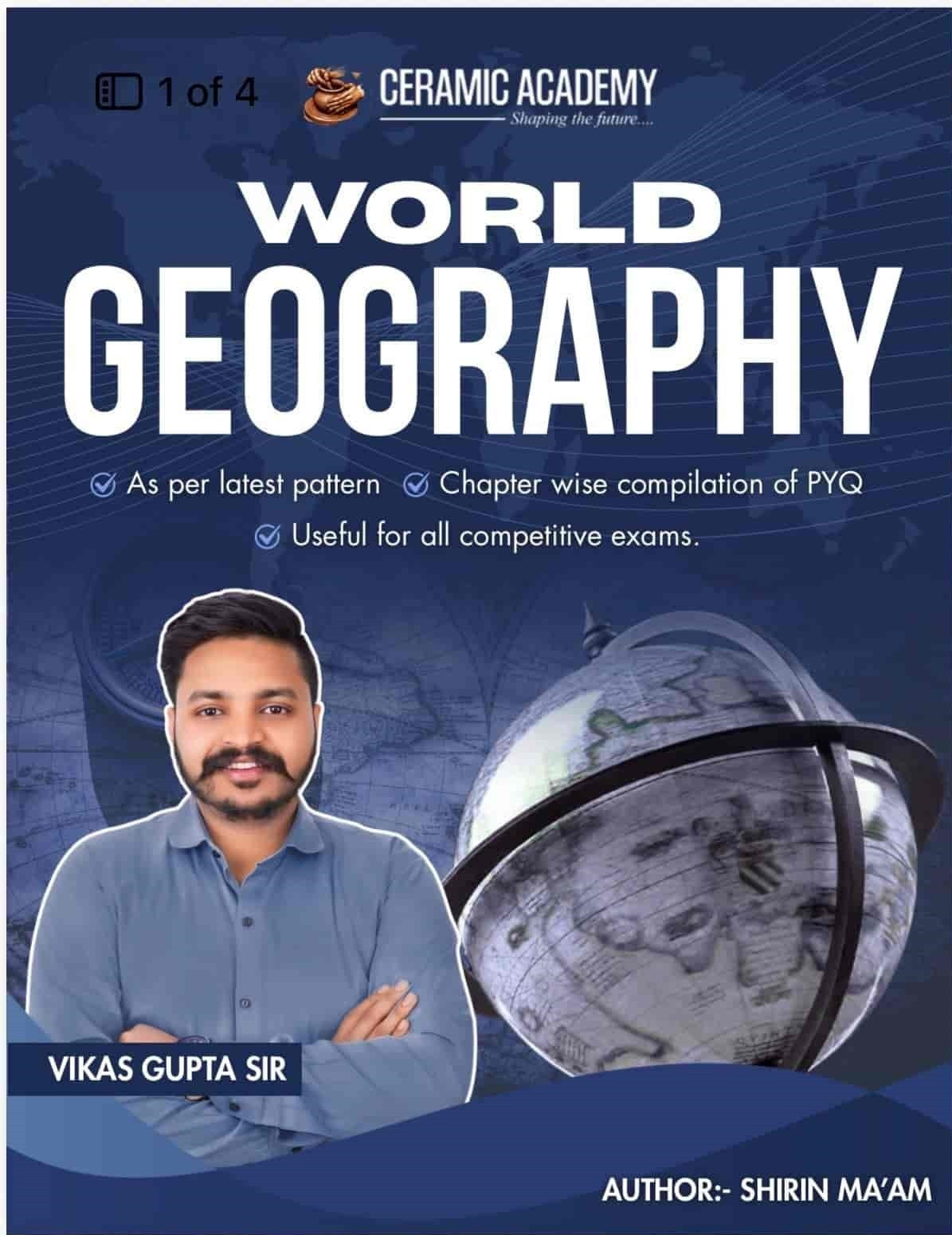 Ceramic Academy World Geography English Medium New Edition 2026 By Vikas Gupta Sir and Shirin Maam