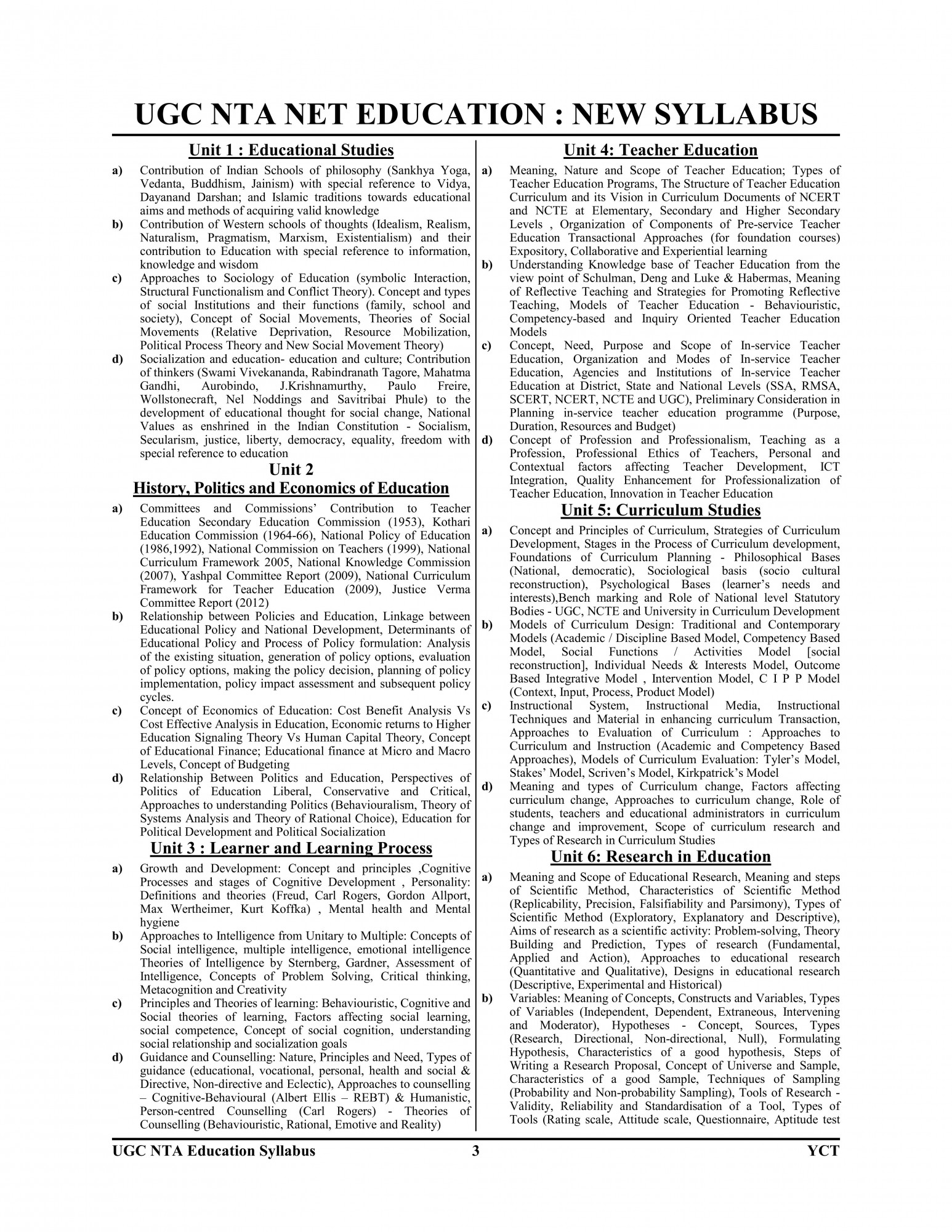 Youth Competition Times NTA / UGC -NET / JRF ShikshaSastra / Education Previous Year Solved Papers 2025-26