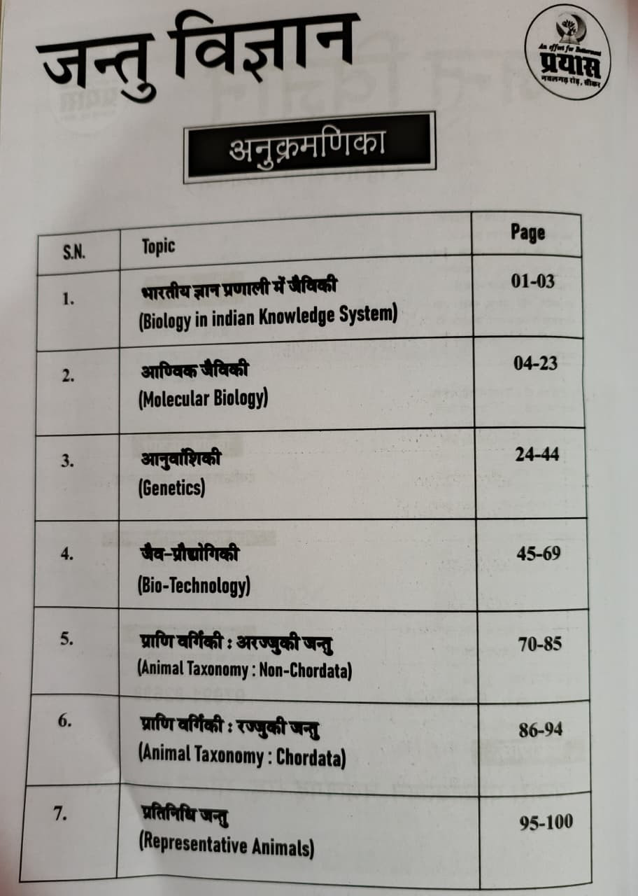 Prayas 2nd Second Grade ZOOLOGY New Edition 2026 Bilingual (Hindi And English) By Chetan Joshi Sir Anil Dadhich Sir