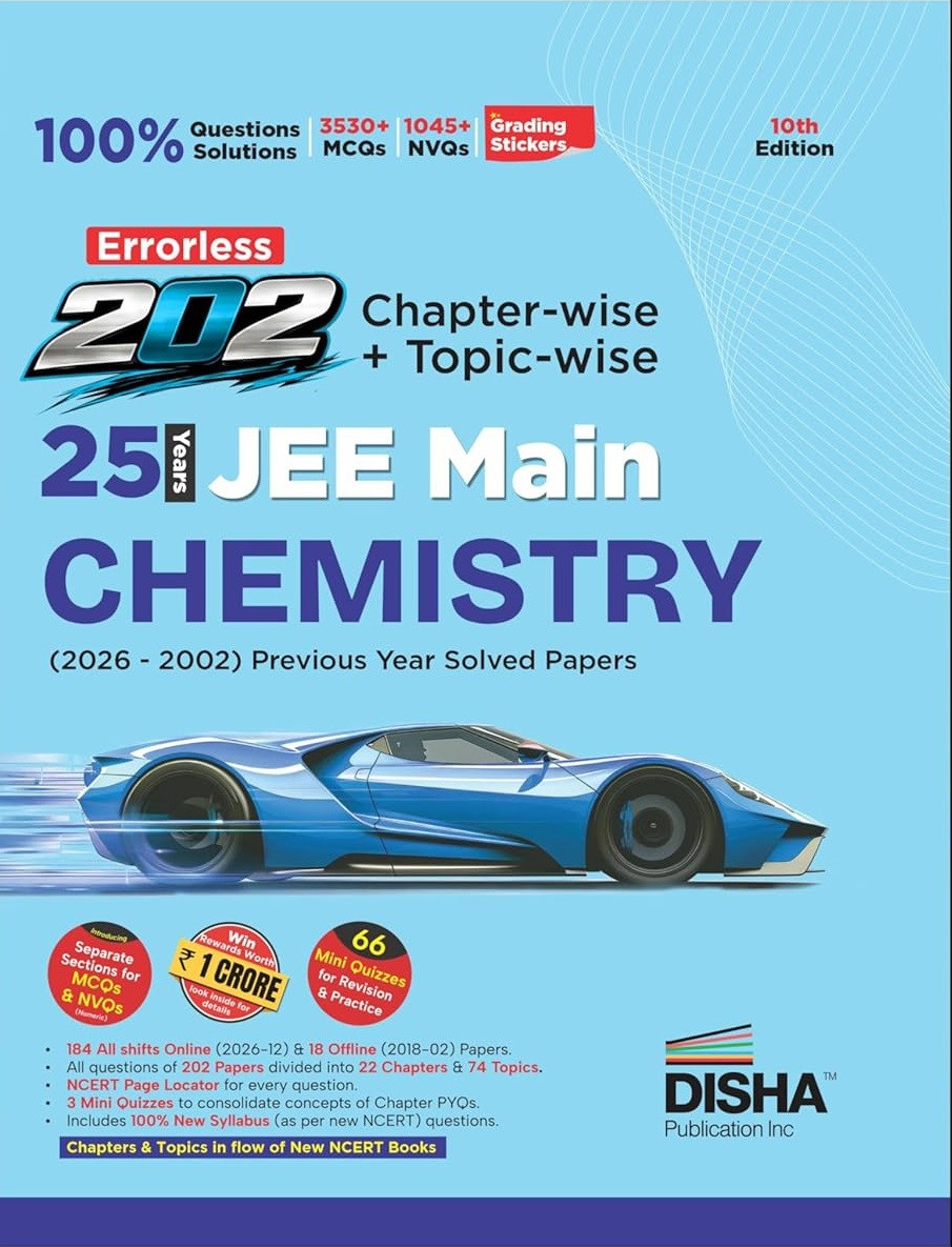 Disha Publication Errorless 25 Years JEE Main Chemistry (2026 - 2002) Previous Year Solved Papers 10th Edition 2026