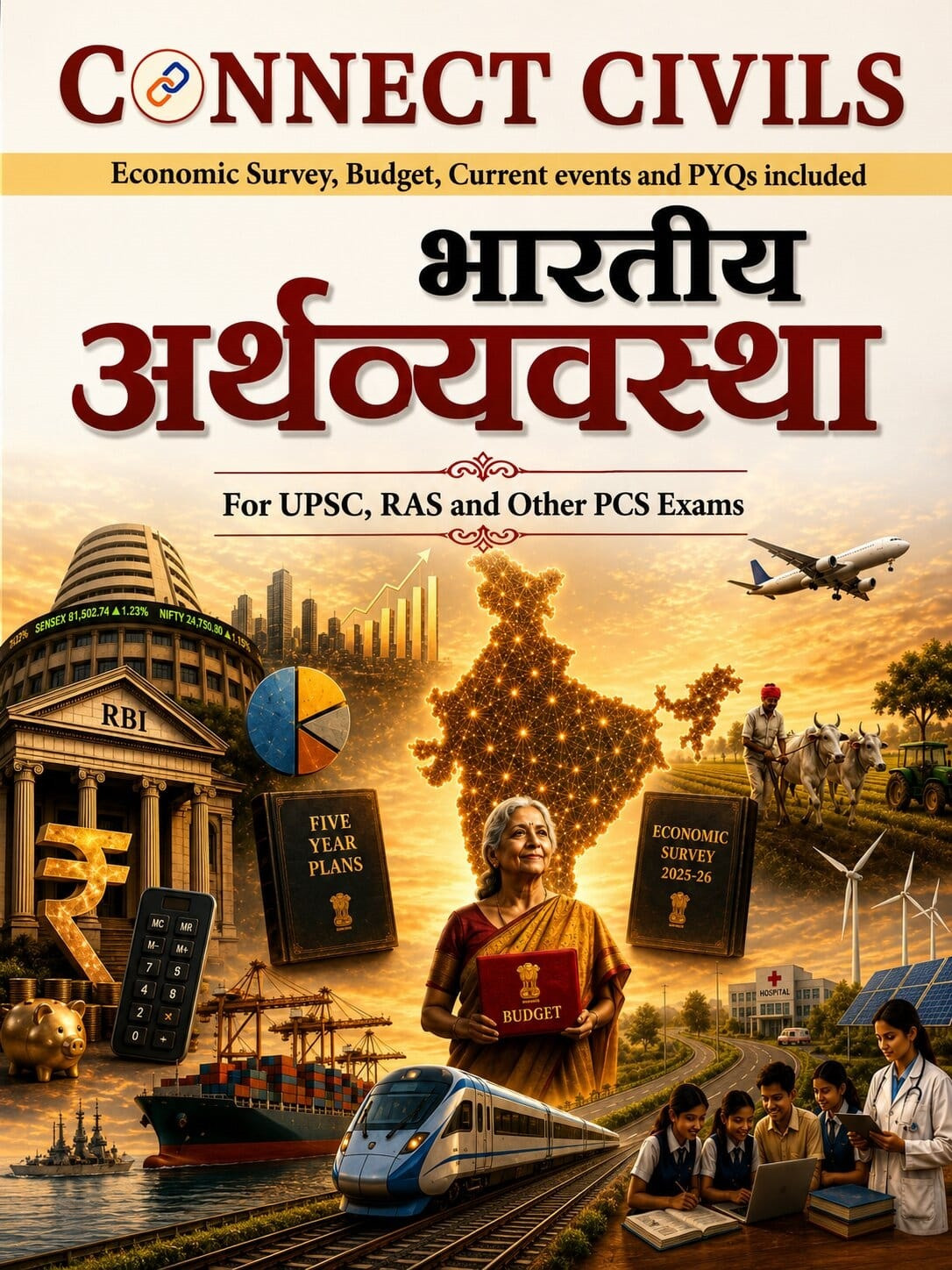 Connect Civils Bhartiya Arthvyavastha (Indian Economy) Hindi Medium New Edition Aug 2026