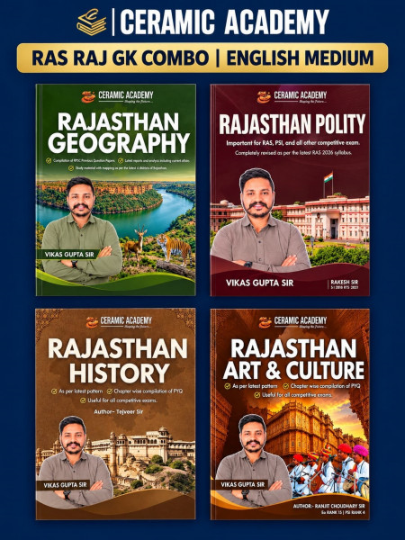 Image of Ceramic Academy RAS 4 Book Combo English Medium (Rajasthan Geography, Polity, Art Culture, History) New Edition 2026 By Vikas Gupta Sir