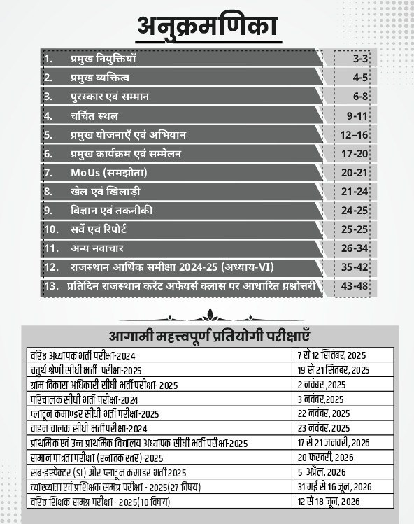 Utkarsh Classes Rajasthan Current Affairs September 2025 By Narendra Chaudhary