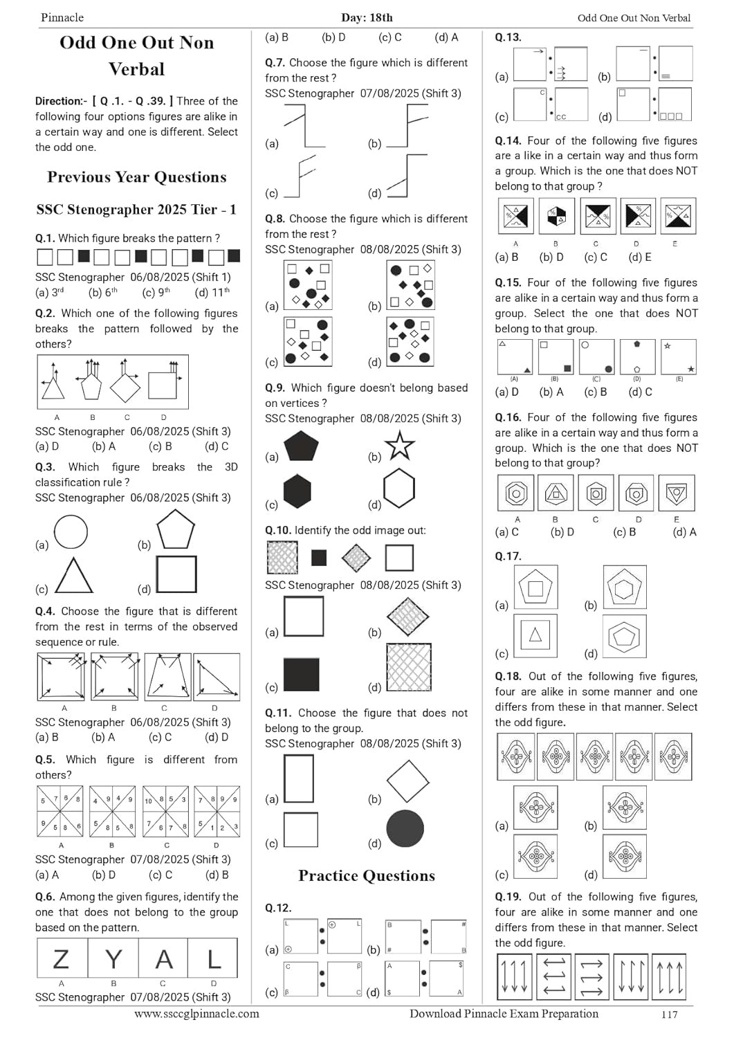 Pinnacle SSC Reasoning 7200+ ebp (Eduquity Based Pattern) MCQ English Medium 8th Edition 2025-26 Useful For SSC CGL, CPO, CHSL, JE, MTS, GD, Steno, Delhi Police, Selection Post Exams