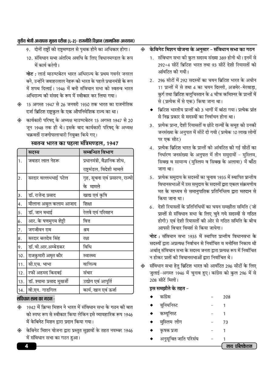 Nath Third Grade Level-2 Rajniti Vigyan (Political Science) New Edition 2026-27 By Rakesh Bhaskar