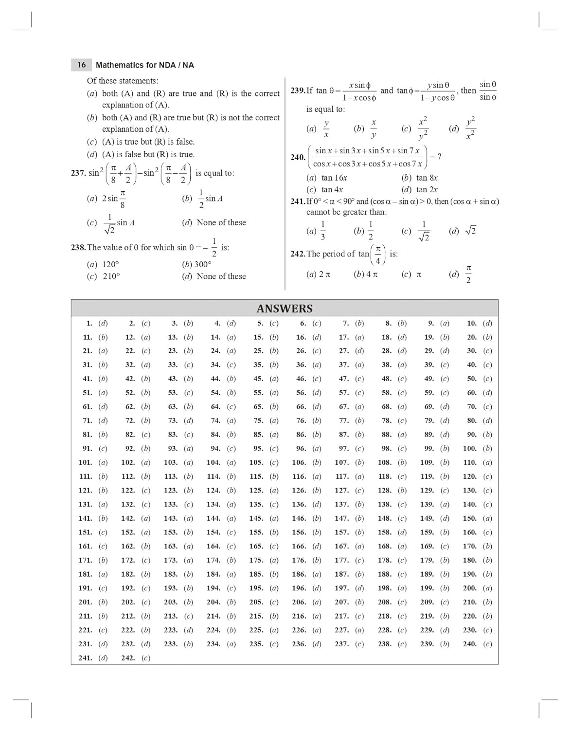 S Chand Mathematics for NDA NA (National Defence Academy And Naval Academy) English Medium By R S Aggarwal