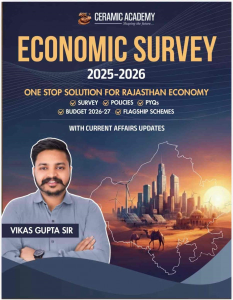 Image of Ceramic Academy Economic Survey 2025–2026 With Current Affairs English Medium By Vikas Gupta Sir