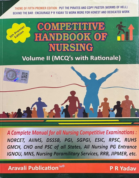 Image of Aravali Publication PR Yadav Competitive Handbook of Nursing Vol 2 5th Edition latest (English Only, 5th Edition)