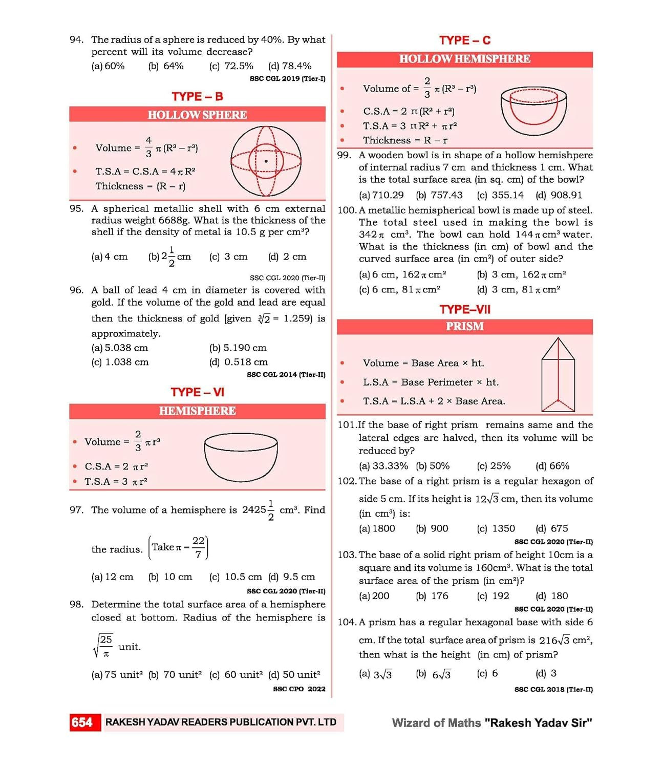 Rakesh Yadav 7300+ TCS MCQ Typewise And Chapterwise Question With Detailed Explanation 15th Edition English Medium For SSC