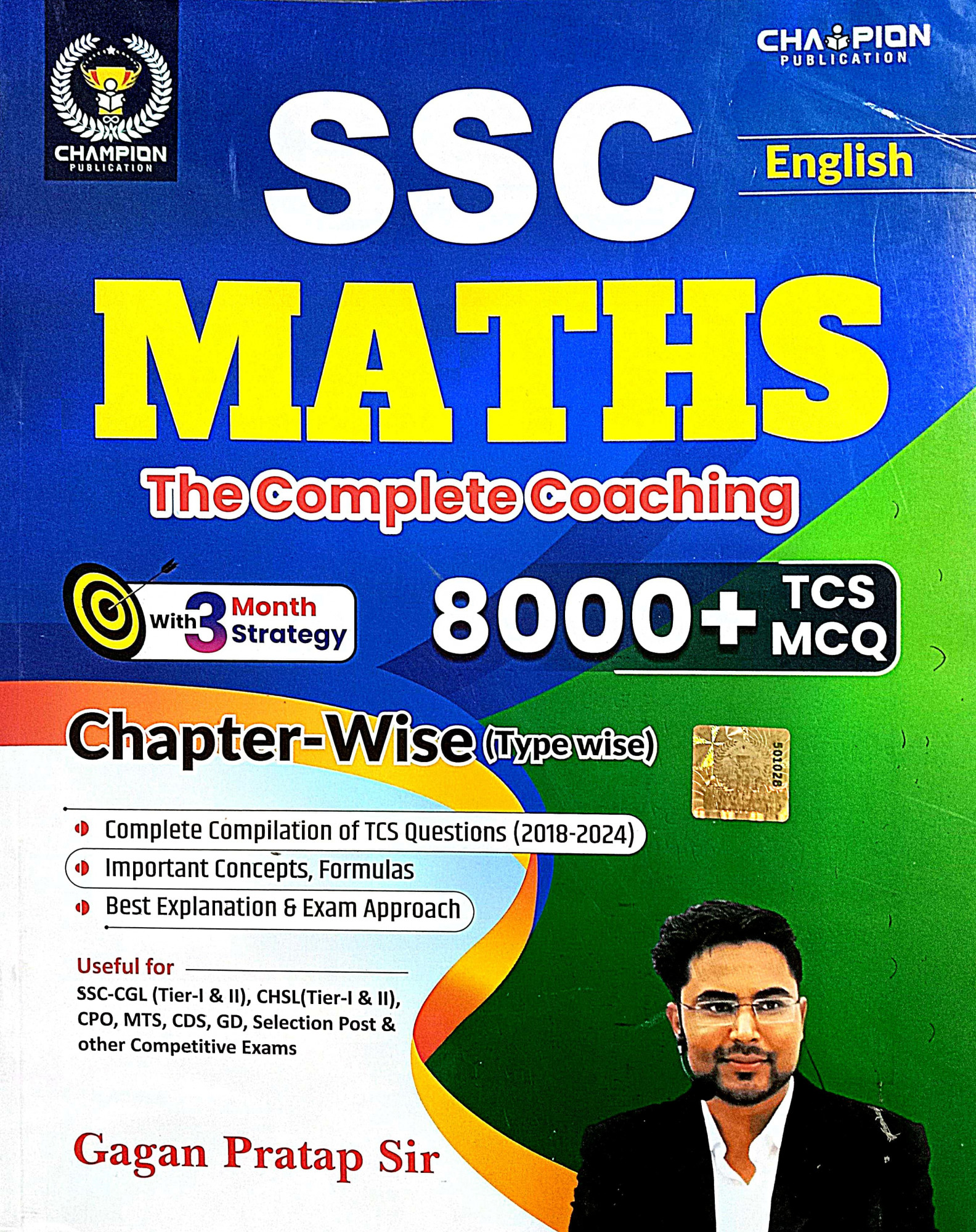 Champion Gagan Partap SSC Maths 8000 TCS MCQ ( English Medium ) For Ssc CGL CHSL MTS