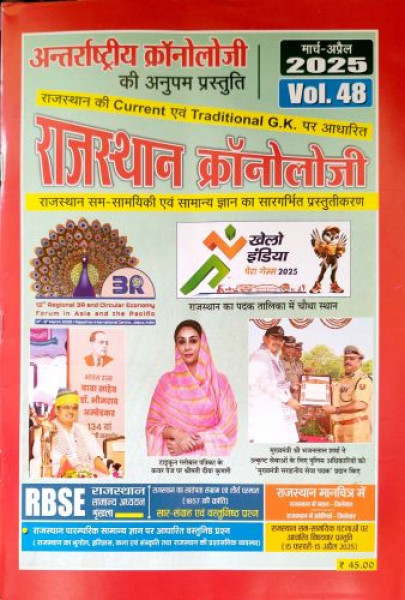 Image of Chronology Rajasthan Current Affairs Volume 48 March and April Months Current 2025