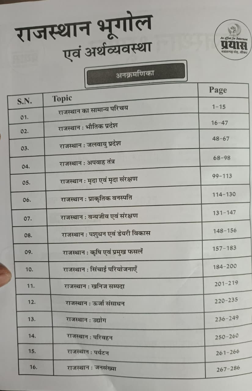 Prayas Publication Rajasthan Geography and Economy 7300 Previous Year Questions By Dr.JD Soni Dr Ravi Sharma Dr Hitesh Sharma