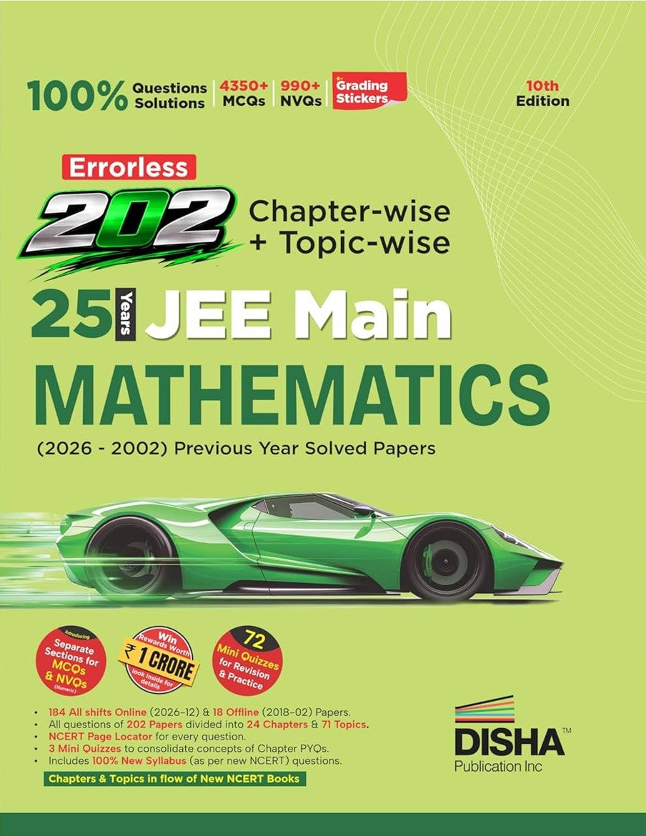 Disha Publication Errorless 25 Years JEE Main Mathematics (2026 - 2002) Previous Year Solved Papers 10th Edition 2026-27