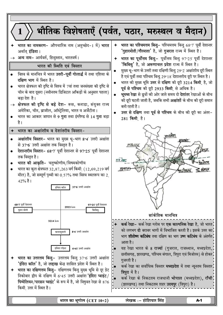 Dhindhwal Rajasthan CET 10+2 Volume-1 (Bharat Bhugol, Rajasthan Bhugol, Rajasthan Arthvyavastha) By Hoshiyar Singh New Edition 2026
