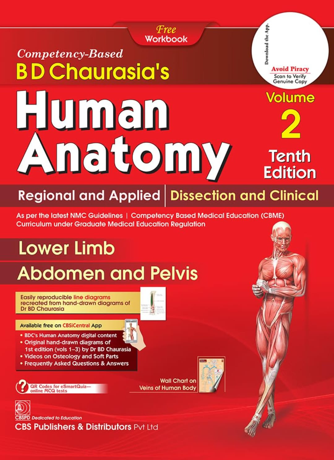 CBS Publishers & Distributors Human Anatomy Volume 2 (Lower limb Abdomen and Pelvis) textbook Tenth Edition By BD Chaurasia Yogesh Sontakke Krishna Garg PS Mittal