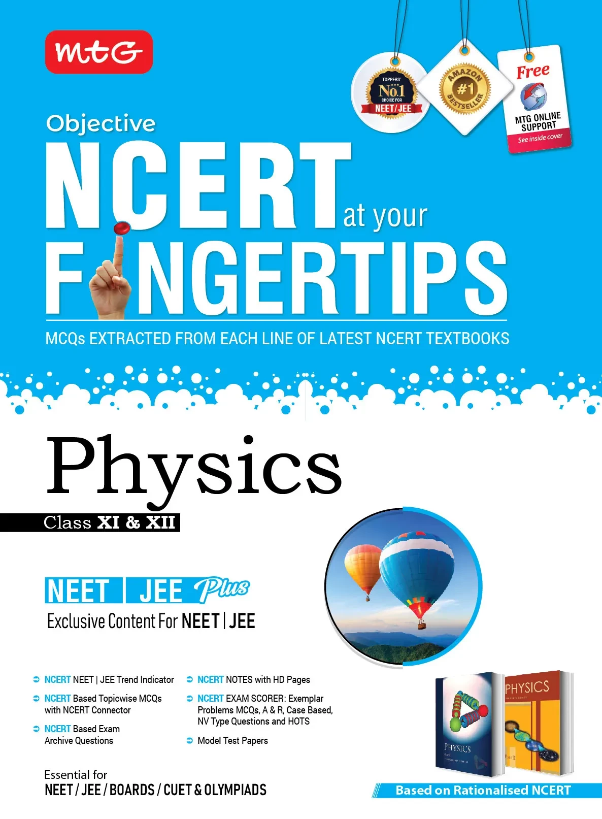 MTG JEE NEET NCERT FINGERTIPS Physics (Based on NCERT Latest Pattern For 2025 Exam) With Objective NCERT Chapter Wise 100+ Questions