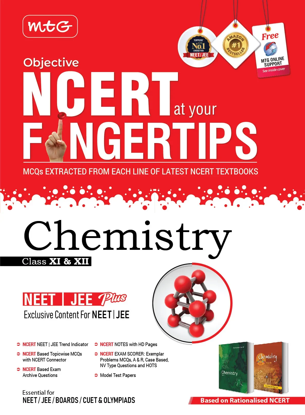 MTG JEE NEET NCERT FINGERTIPS Chemistry (Based on NCERT Latest Pattern For 2025 Exam) With Objective NCERT Chapter Wise 100+ Questions