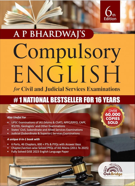 Image of OakBridge Compulsory English for Civil &amp; Judicial Services 6th Edition By A P Bhardwaj's