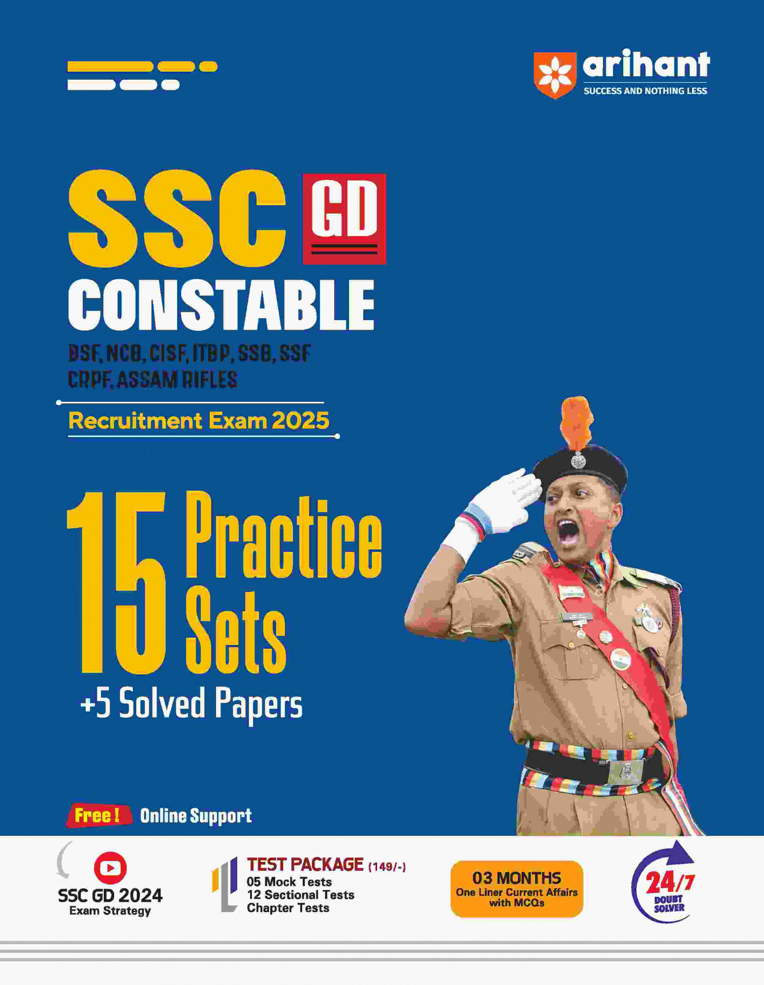 Arihant SSC GD Constable 15 Practice Sets And 5 Solved Papers (English Medium) Exam 2025 Latest Edition
