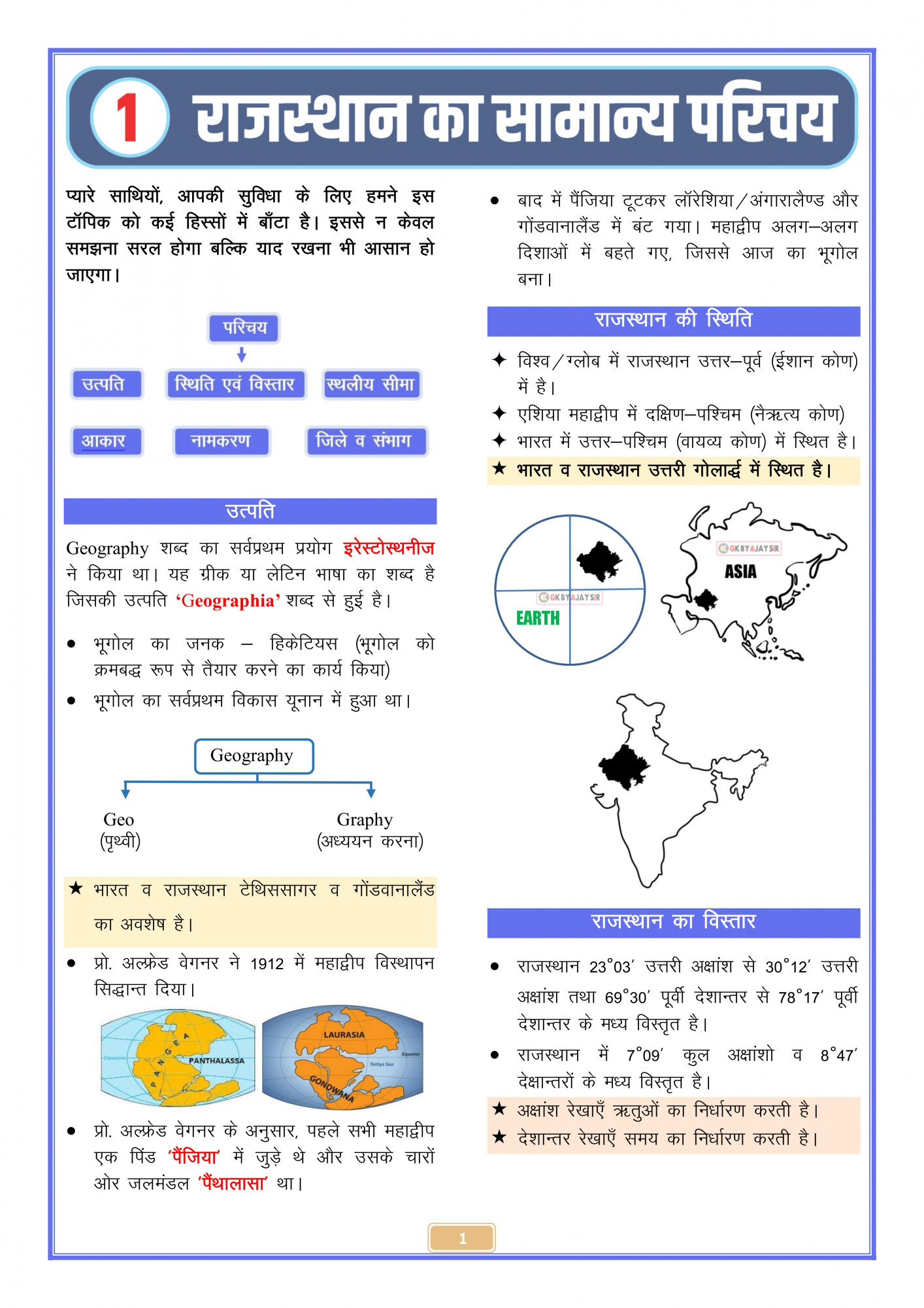 Nanak Classes Rajasthan Bhugol Ka Sutra (Geography) By Ajay Sir, Shiv Sir