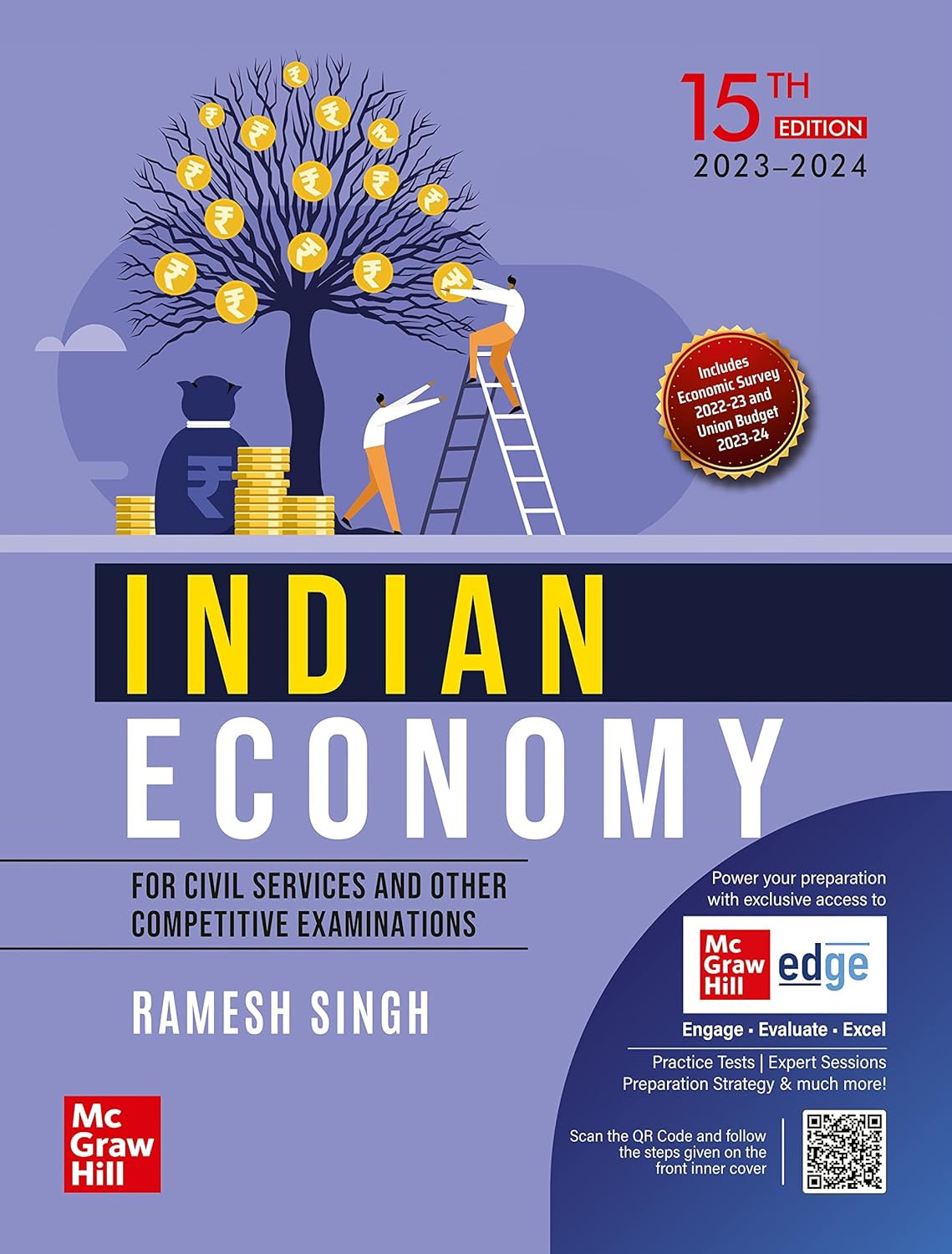 Mc Graw Hill Indian Economy for UPSC (English) by Ramesh Singh Civil Services Exam- Prelims and Mains 2025 State PSCs civil services exams PCS exams