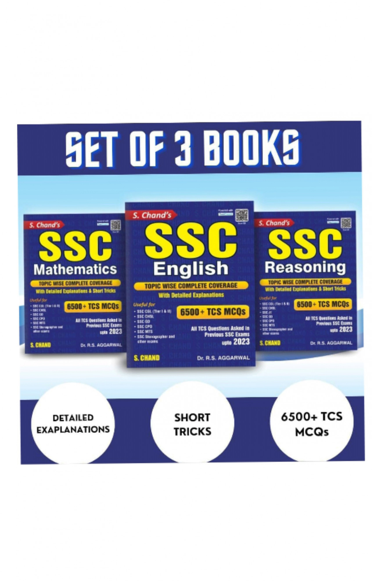 S CHAND R.S. AGGARWAL MATHEMATICS REASONING ENGLISH COMBO BOOK 6500+ TCS MCQs