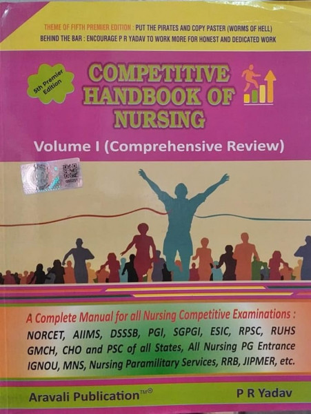 Image of Aravali Publication PR Yadav Competitive Handbook of Nursing Vol 1 5th Edition latest (English Only, 5th Edition)