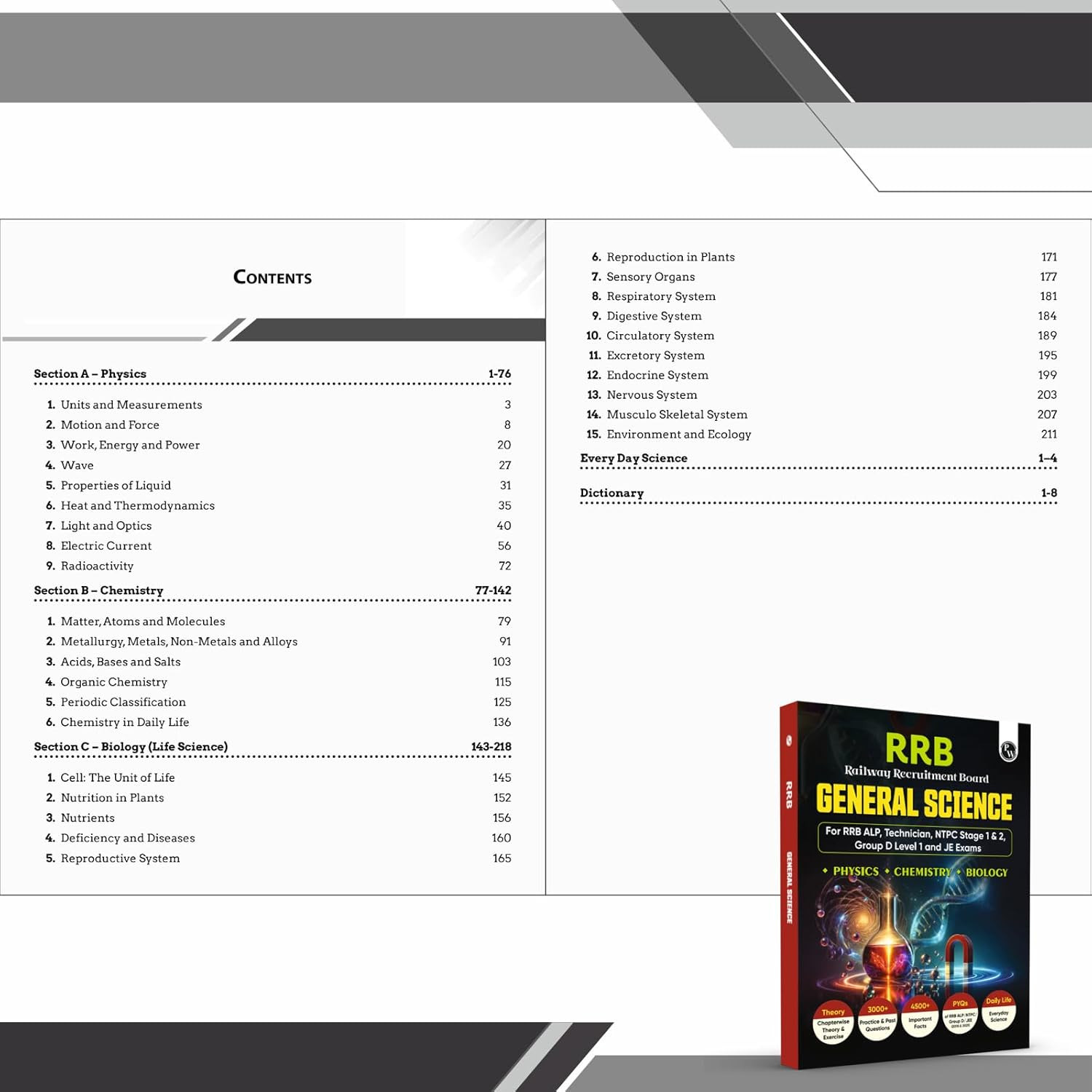 PW RRB General Science for RRB ALP, Technician, NTPC Stage 1 and 2, Group D Level 1 and JE Exams 2024 / Chapterwise theory with exercise I PYQs I English Editions