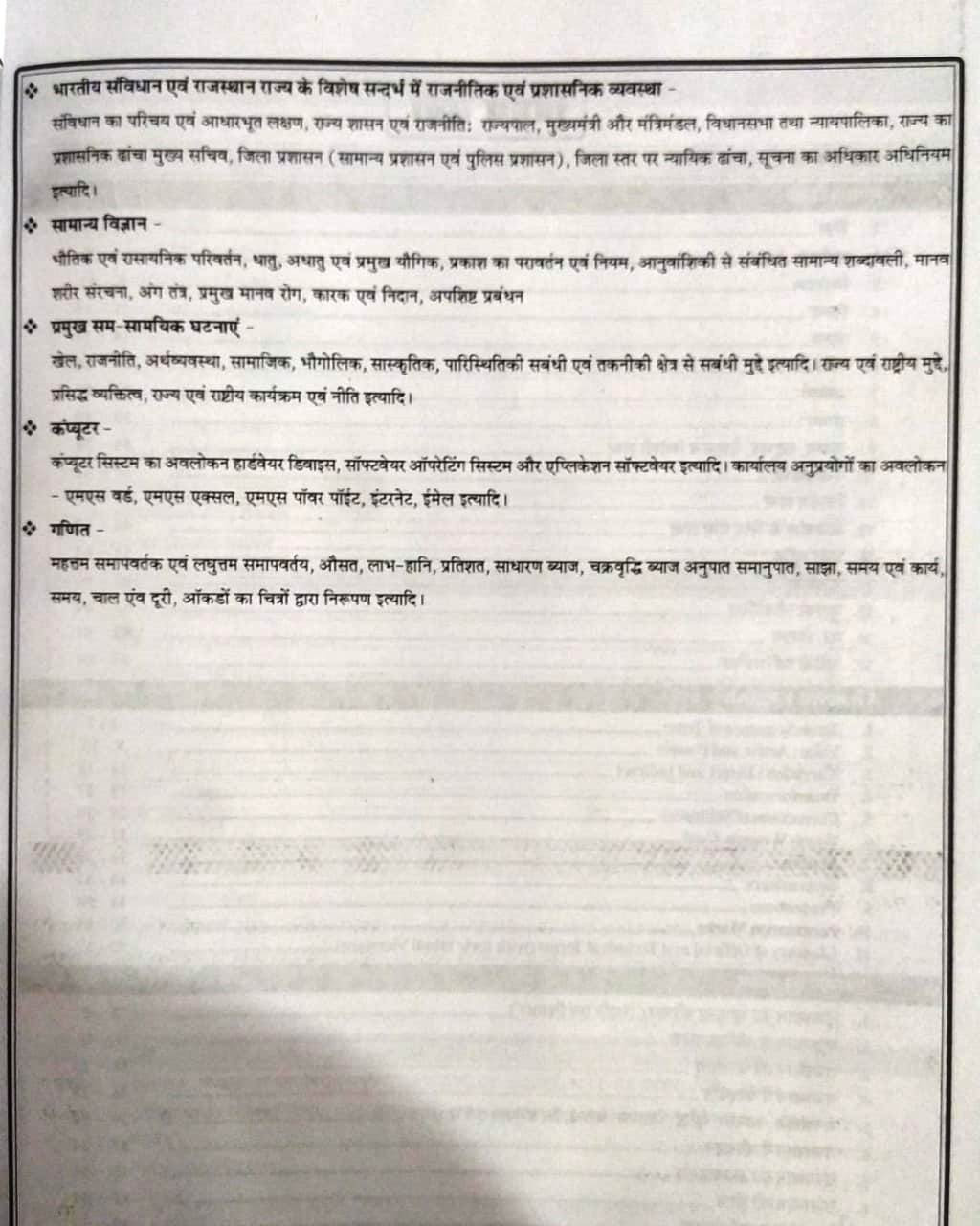 RBD Rajasthan RSMSSB Chturth Shreni Karmchari चतुर्थ श्रेणी कर्मचारि (Fourth Grade) Exam Guide 2025 By Subhash CharanAccording to the detailed syllabus released on 12th December 2024